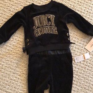 Juicy Couture black Bow Velour Sweatshirt set